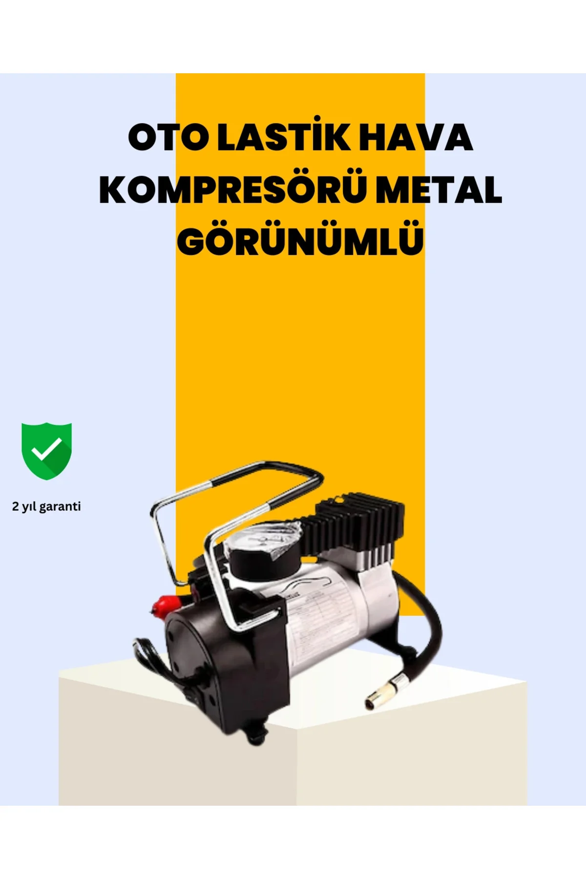 Araç Çakmak Girişli Metal Hava Kompresörü 10A Güçlü Motor Araç Çakmak Girişli Metal Hava Kompresörü 10A Güçlü Motor