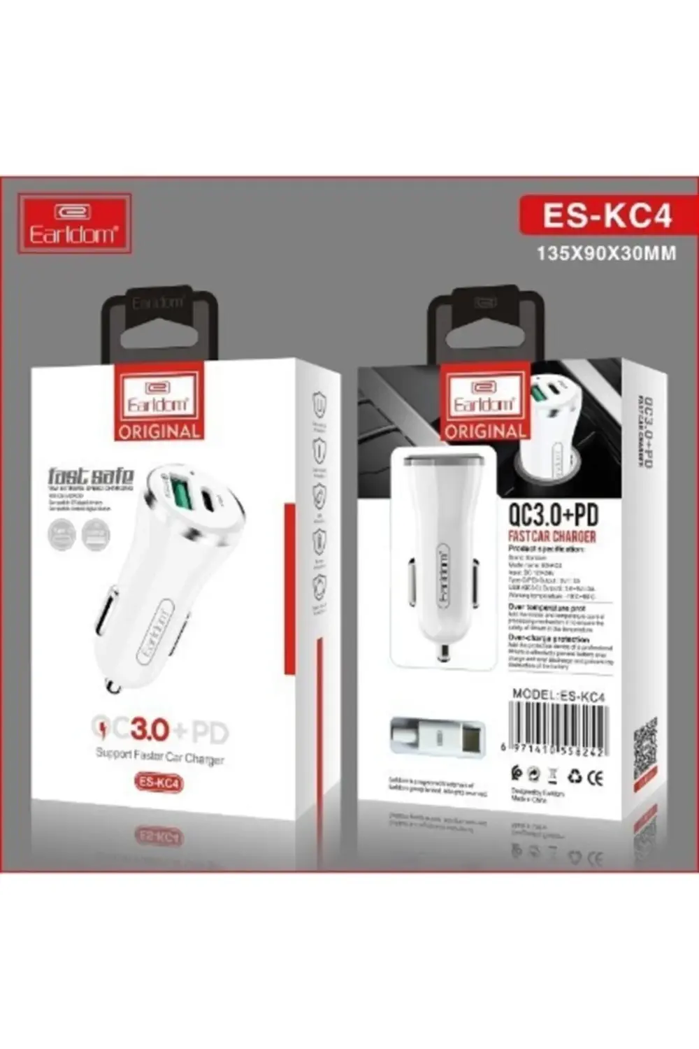 Araç Çakmaklık Şarj Başlığı 2 Usb 12-24v 18w Qc3.0+pd Hızlı Şarj