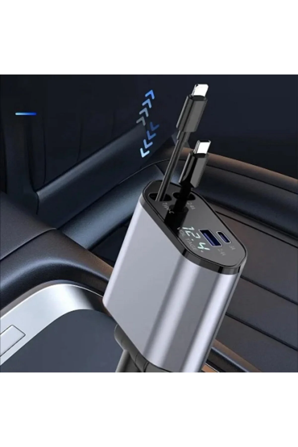 Araç Çekilebilir Araç Şarj Cihazı 2 USB Bağlantı Noktası Desteği 