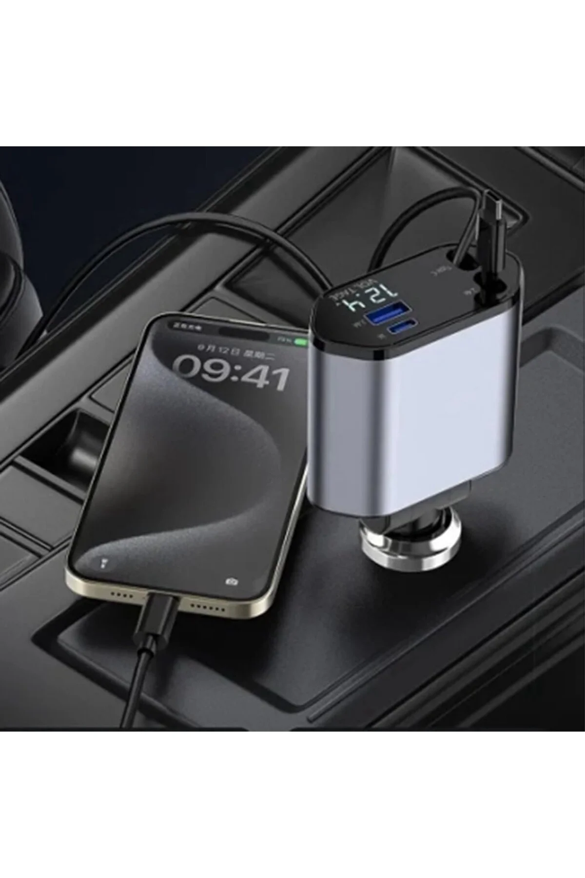 Araç Çekilebilir Araç Şarj Cihazı 2 USB Bağlantı Noktası Desteği 