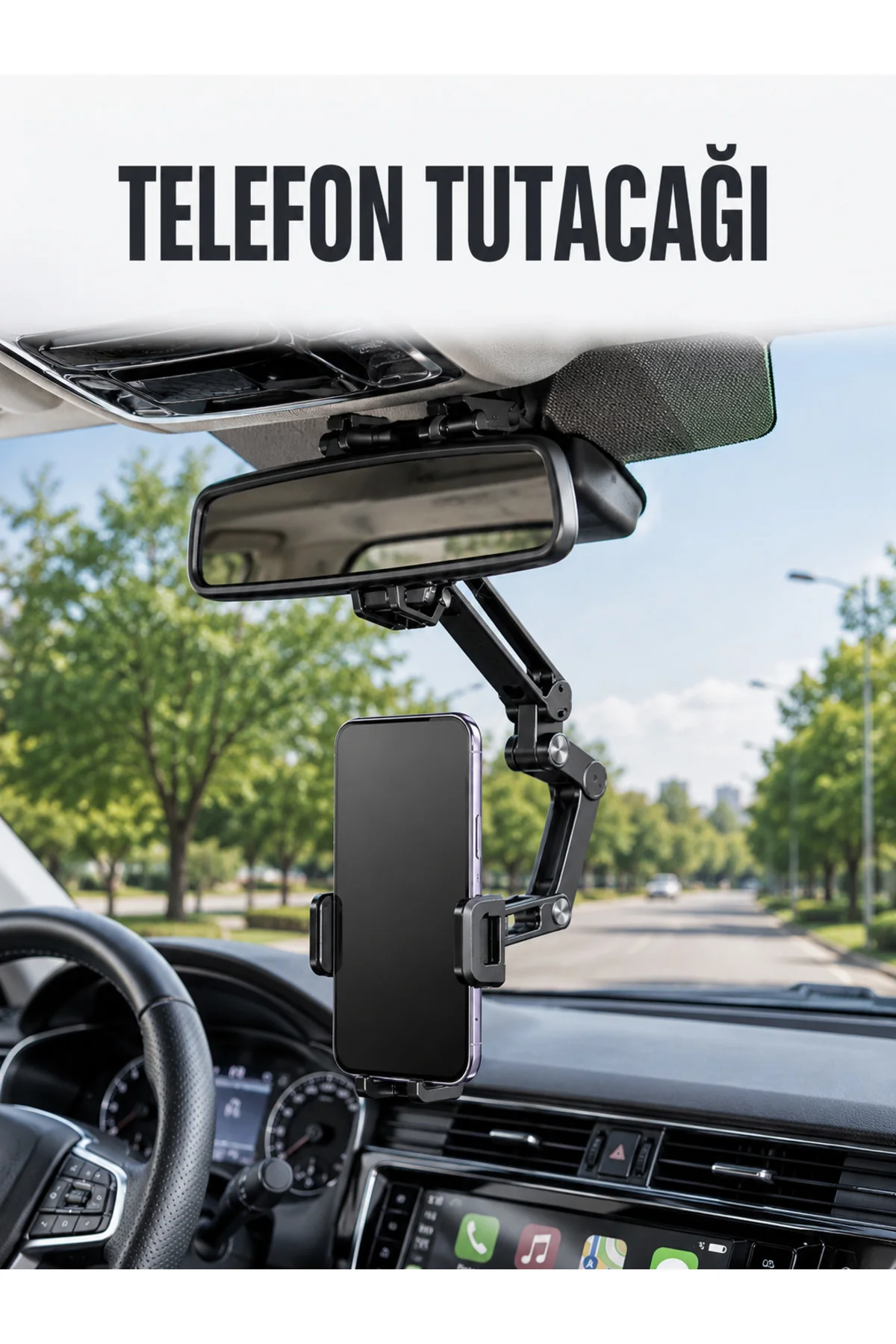 Araç Dikiz Aynası Telefon Tutucu Ayarlanabilir Katlanabilir Navig