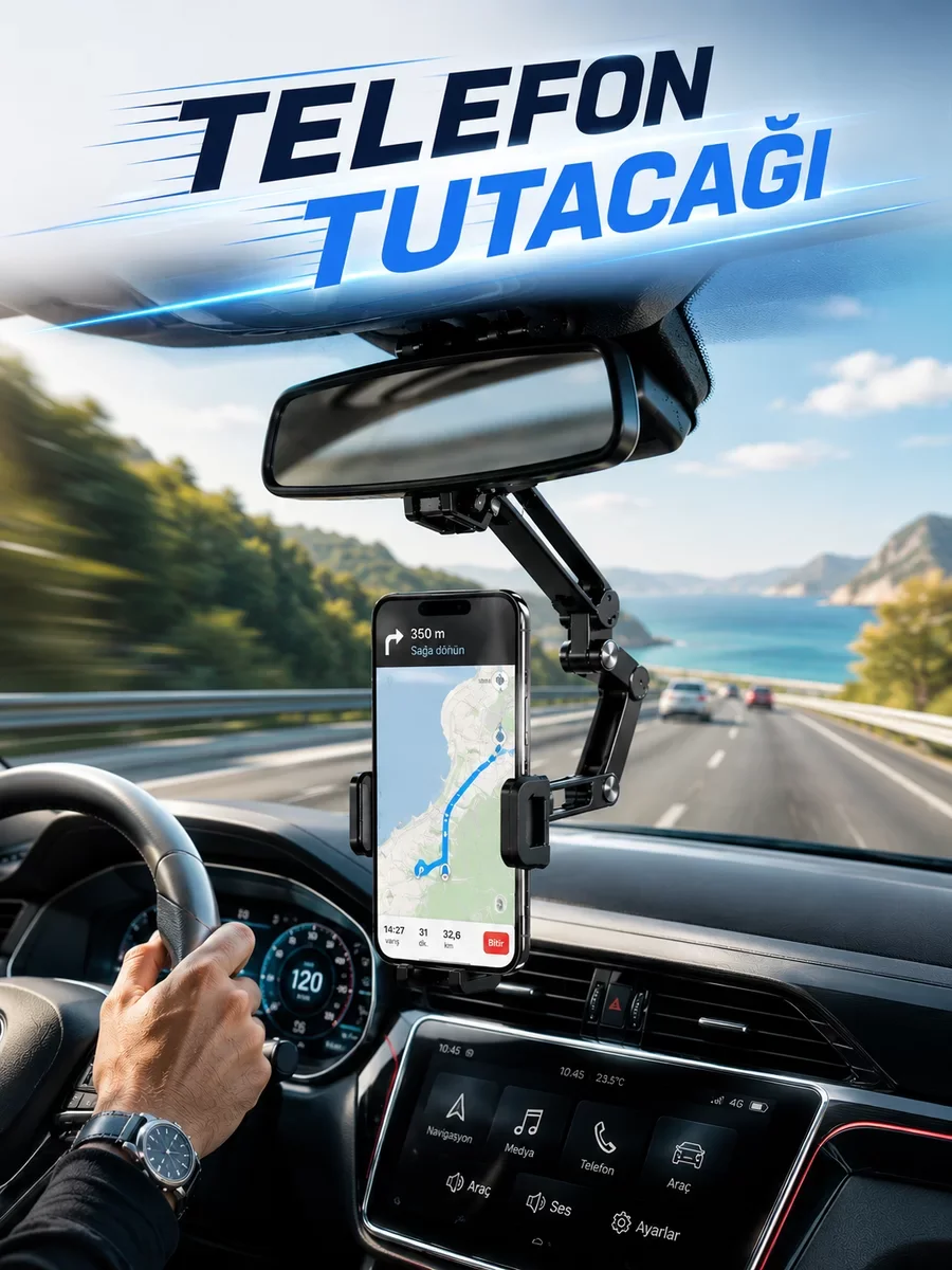 Araç Dikiz Aynası Telefon Tutucu Navigasyon Kullanımına Uygun Telefon Standı