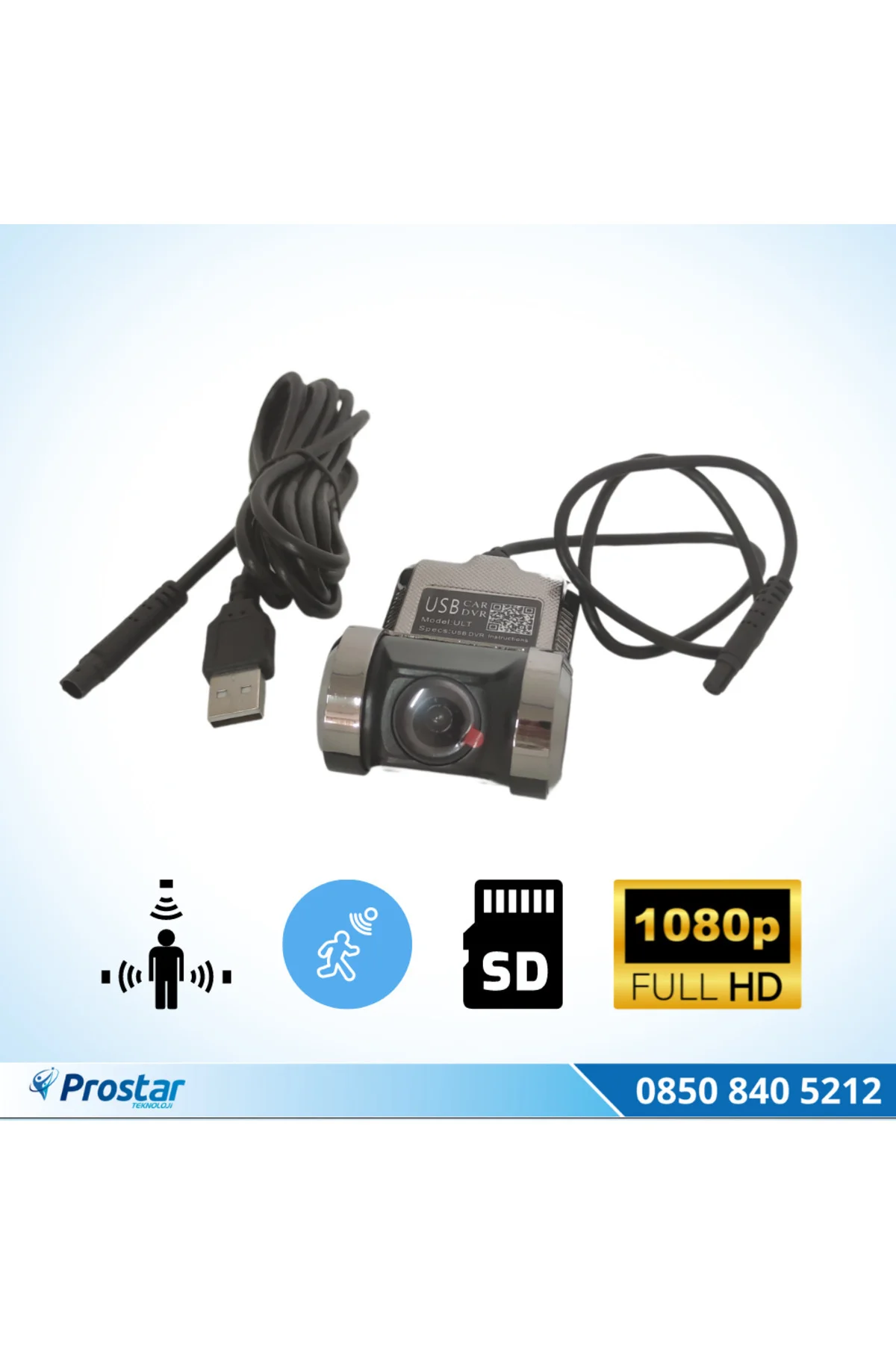 Araç Dvr Sürüş Kaydedici Kamera Usb Full Hd 1080p 170° Geniş Açı