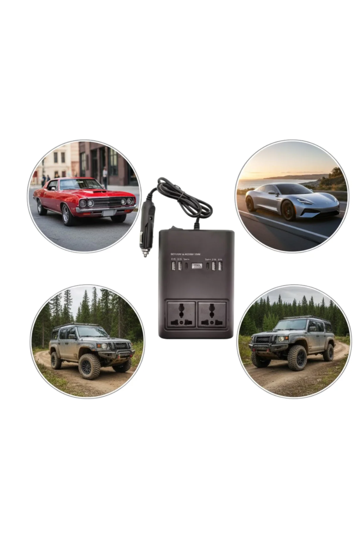 Araç Elektrik Dönüştürücü Çoklu USB Çıkışlı 150W İnvertör - Lisin