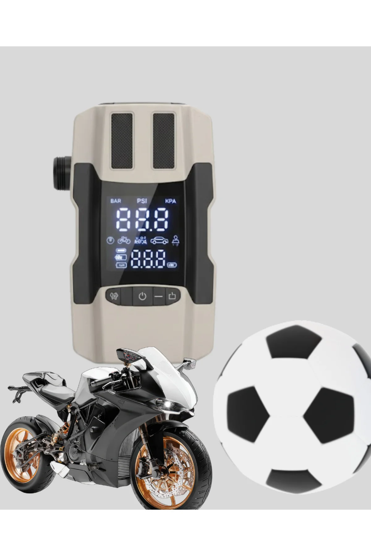 Araç Hava Pompası ve Akü Takviye Powerbank 12.000 mAh Çok Fonksiyonlu