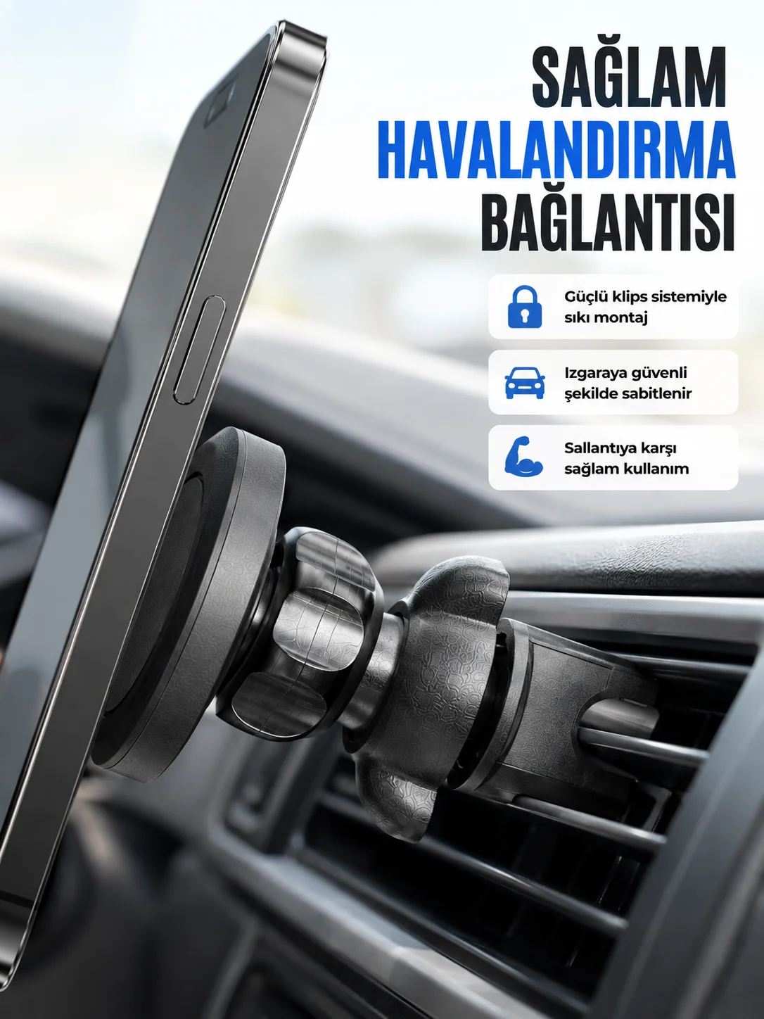 Araç Havalandırma Izgarası İçin Mıknatıslı Telefon Tutucu Stand