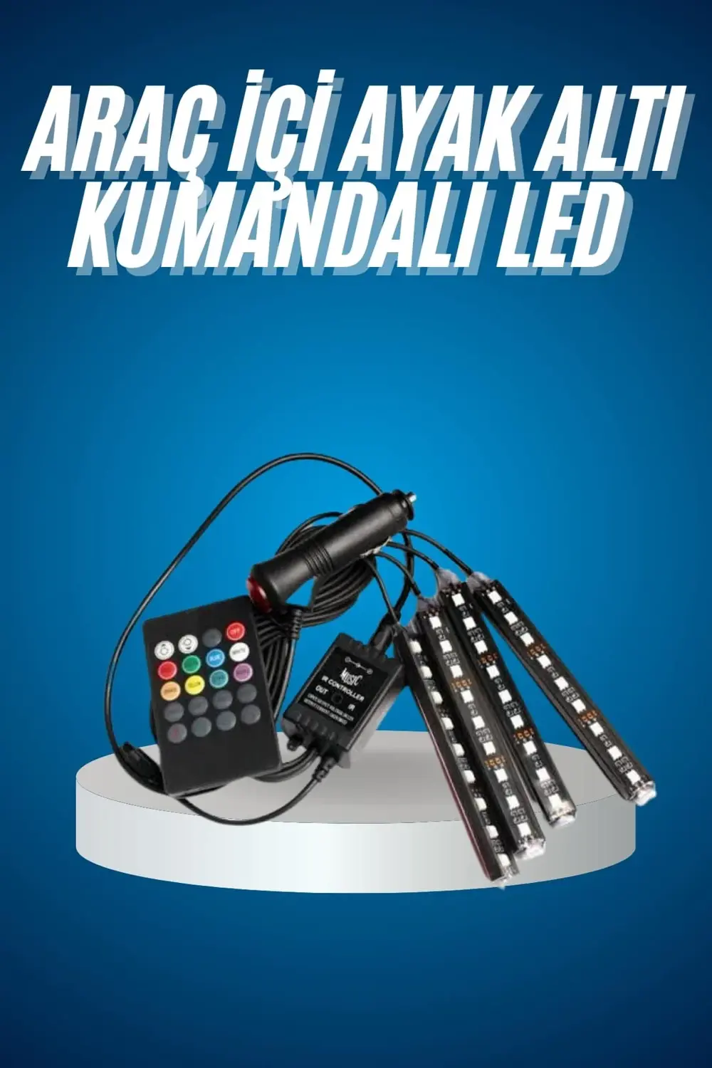 Araç Içi Aydınlatma Kumandalı 12 Led Ayak Altı Led Ambiyans Işığı