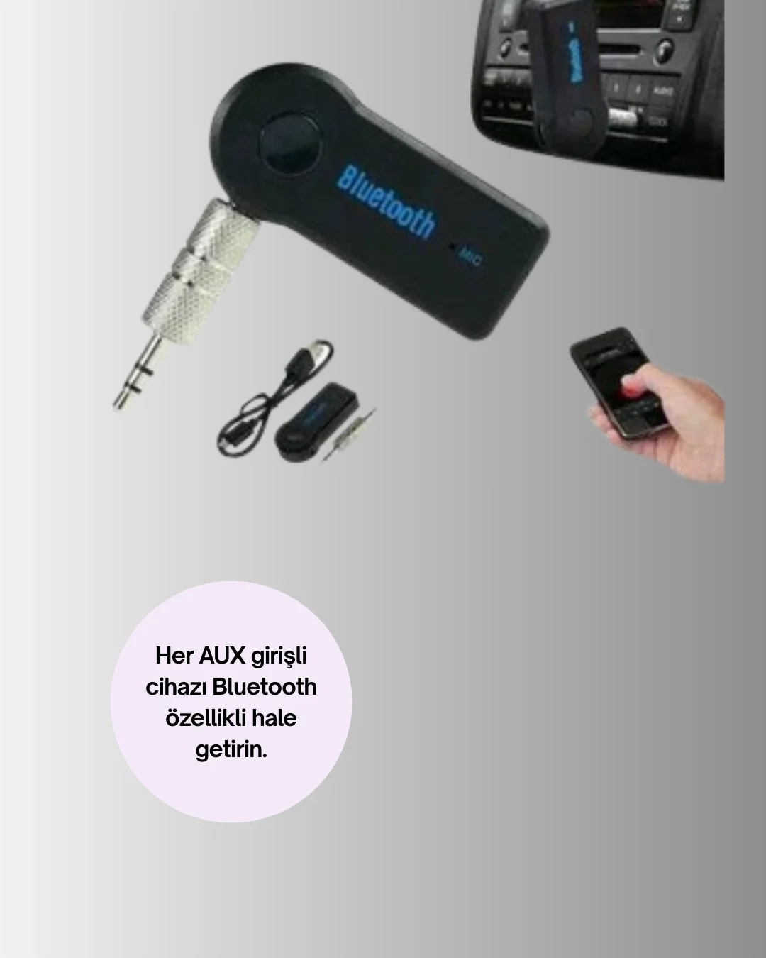 Araç İçi Bluetooth AUX Adaptörü ve Telefon Görüşme Cihazı Fiyatı, Yorumları ve Özellikleri