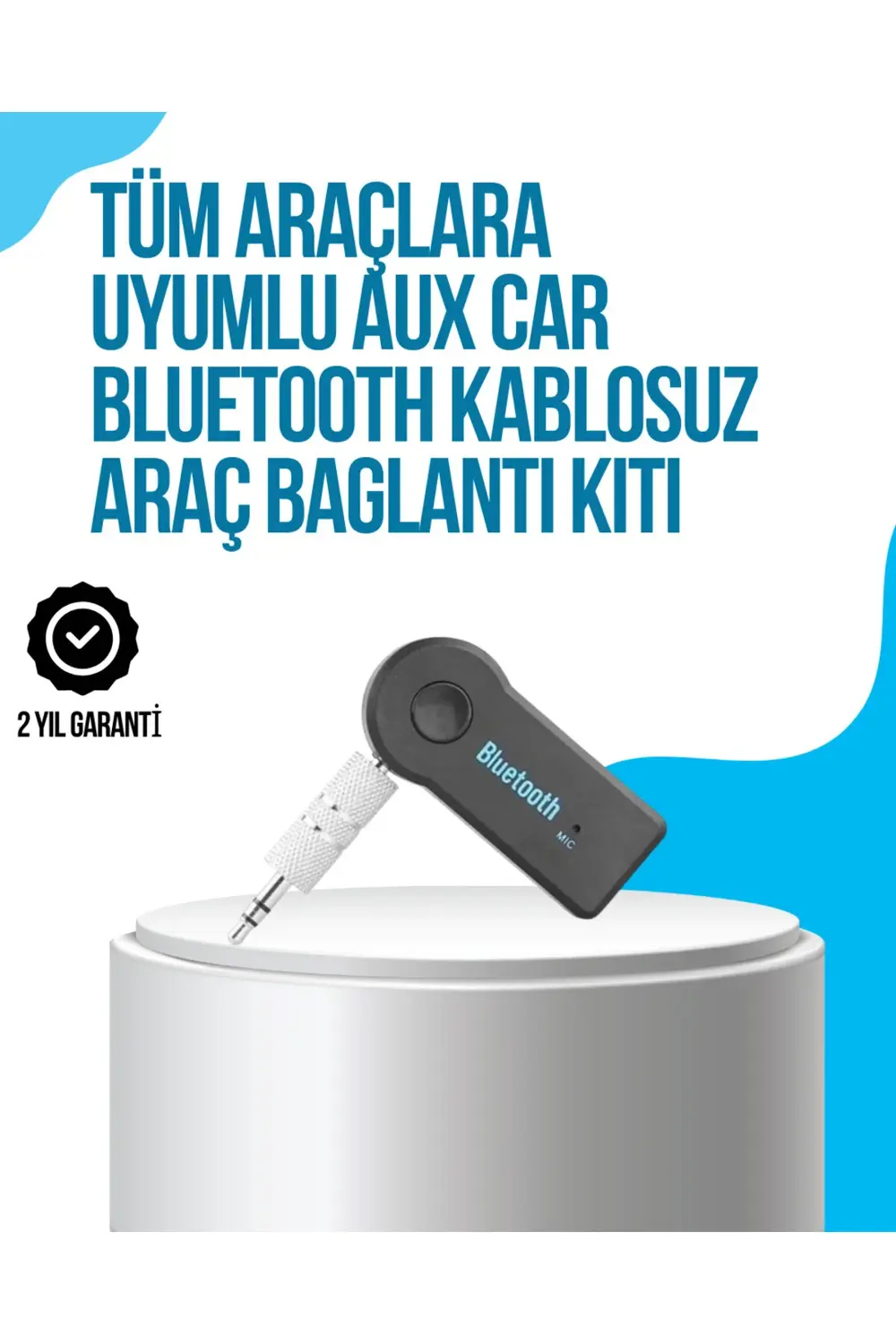Araç İçi Bluetooth AUX Müzik ve Telefon Görüşmesi Adaptörü