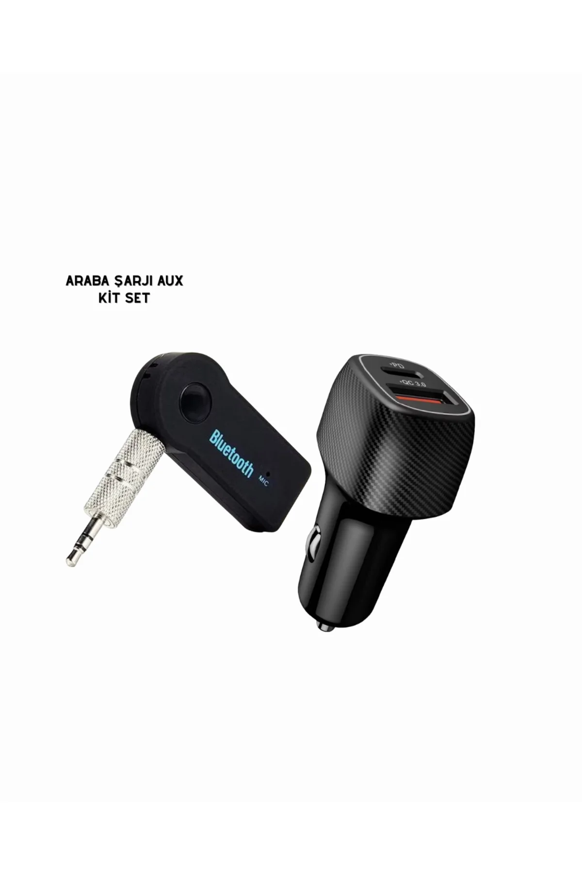 Araç İçi Bluetooth Müzik Kiti + Type-C PD Araç Şarjı Seti