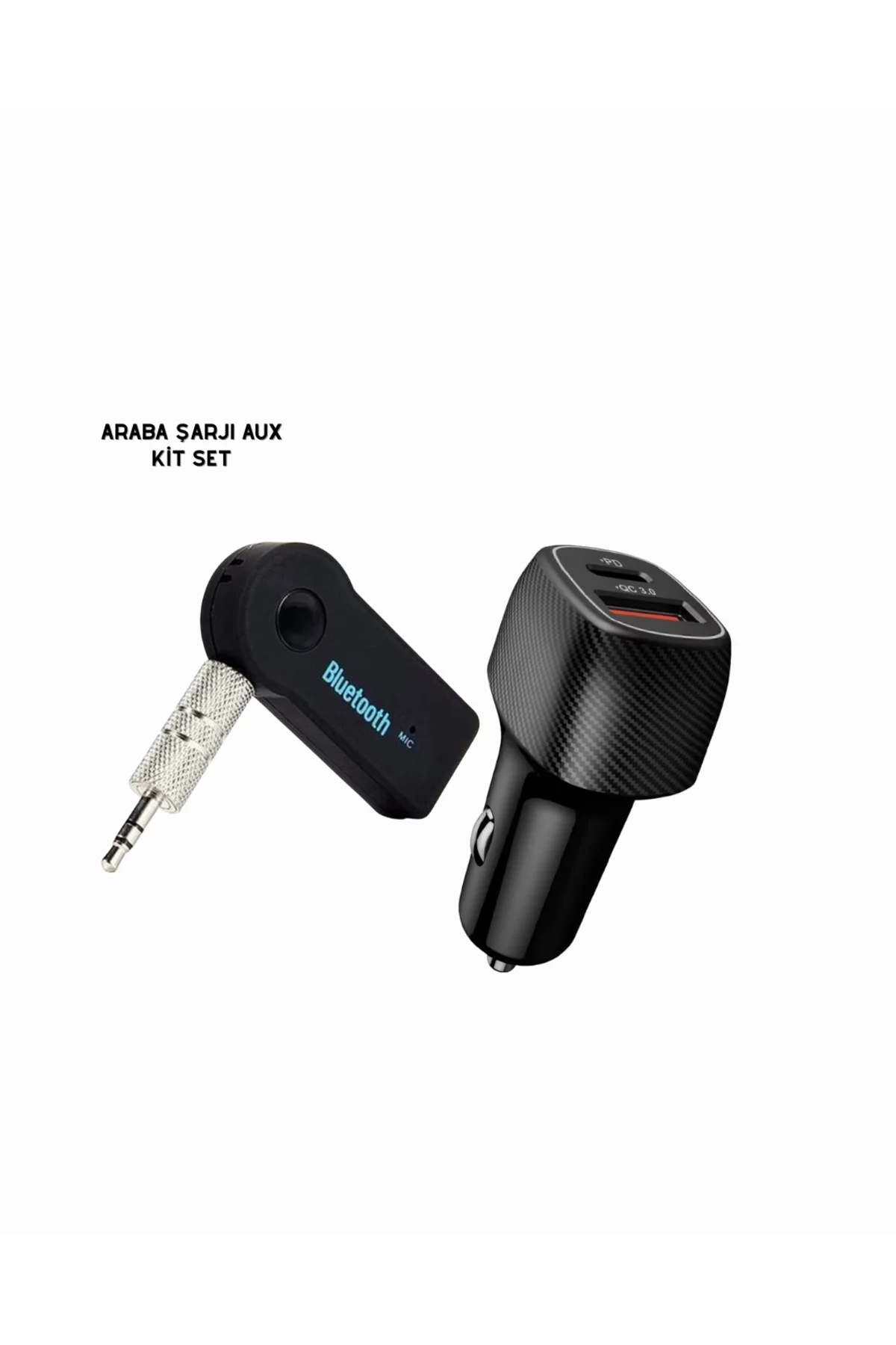 Araç İçi Bluetooth Müzik Kiti + Type-C PD Araç Şarjı Seti