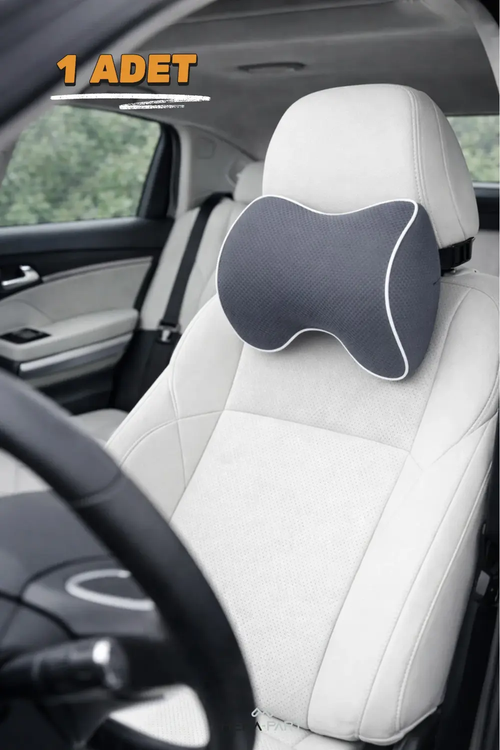 Araç İçi Boyun Destek Yastığı Yumuşak 1 Parça GRİ 29x22x11