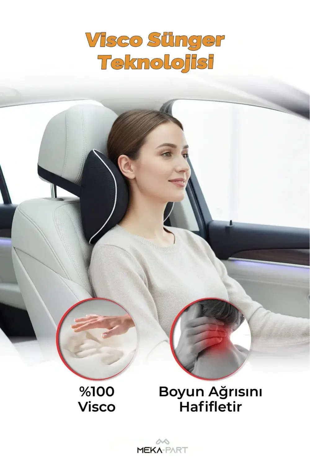 Araç İçi Boyun Destek Yastığı Yumuşak 2 Parça SİYAH 29x22x11