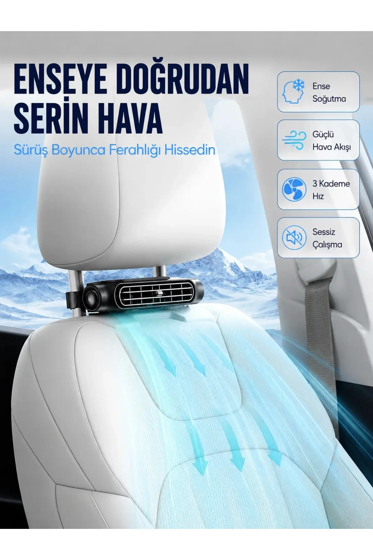 Araç İçi Boyun Serinletme Fanı USB-C Şarjlı Güçlü Hava Akışlı Soğutucu Araç İçi Boyun Serinletme Fanı USB-C Şarjlı Güçlü Hava Akışlı Soğutucu