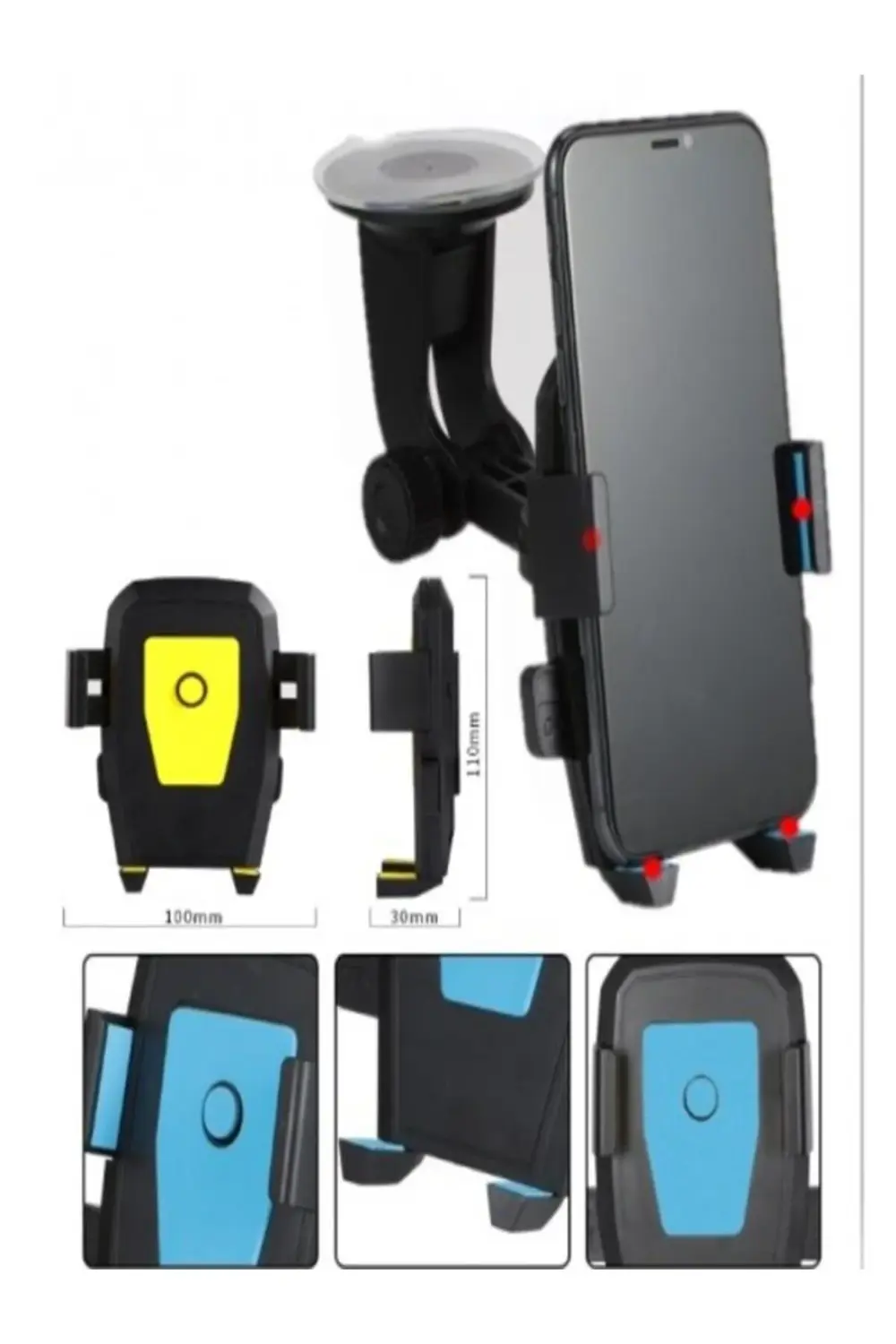 Araç İçi Cam ve Torpido Vantuzlu Telefon Tutucu CM-234