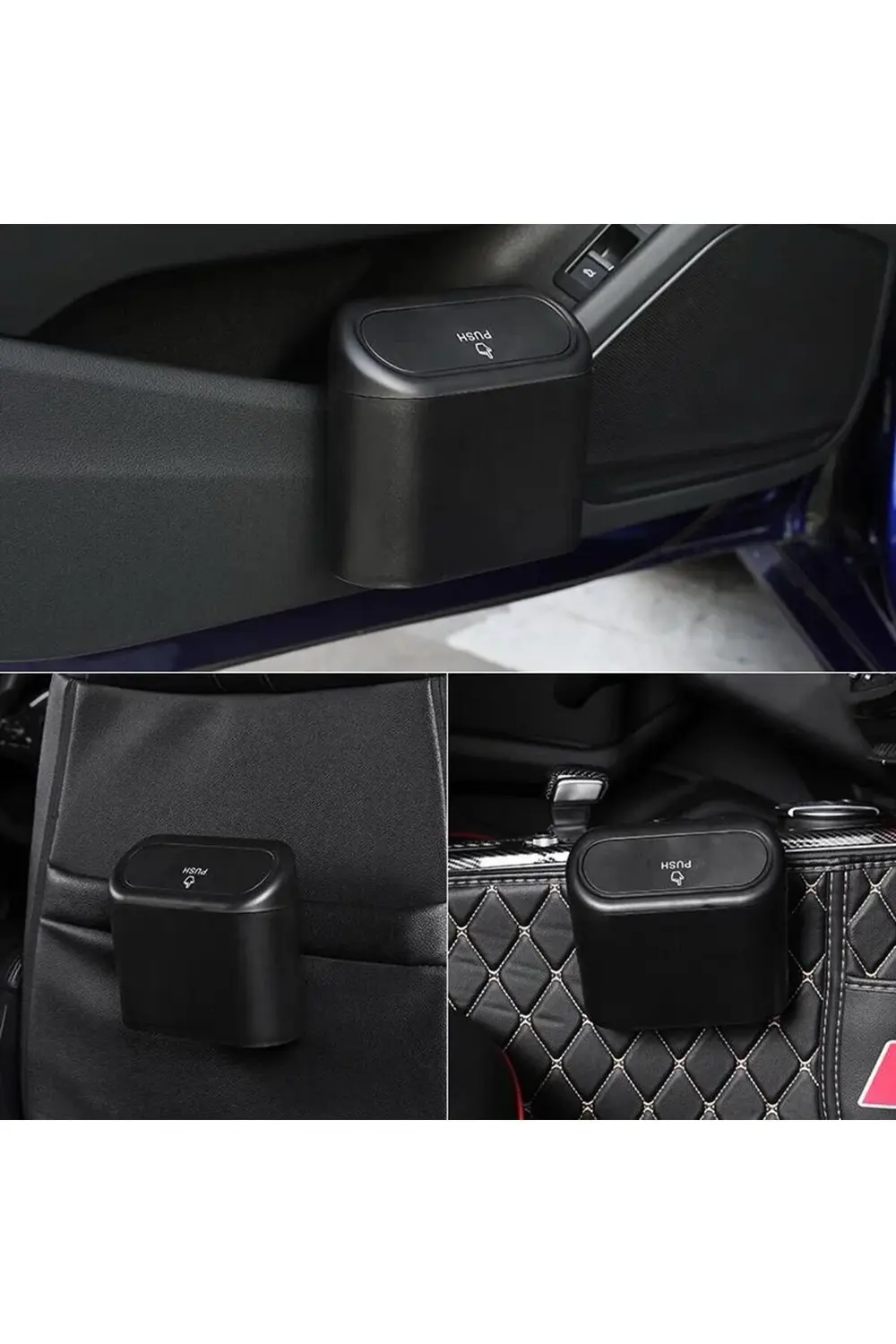 Araç İçi Çöp Kovası Kapaklı Siyah