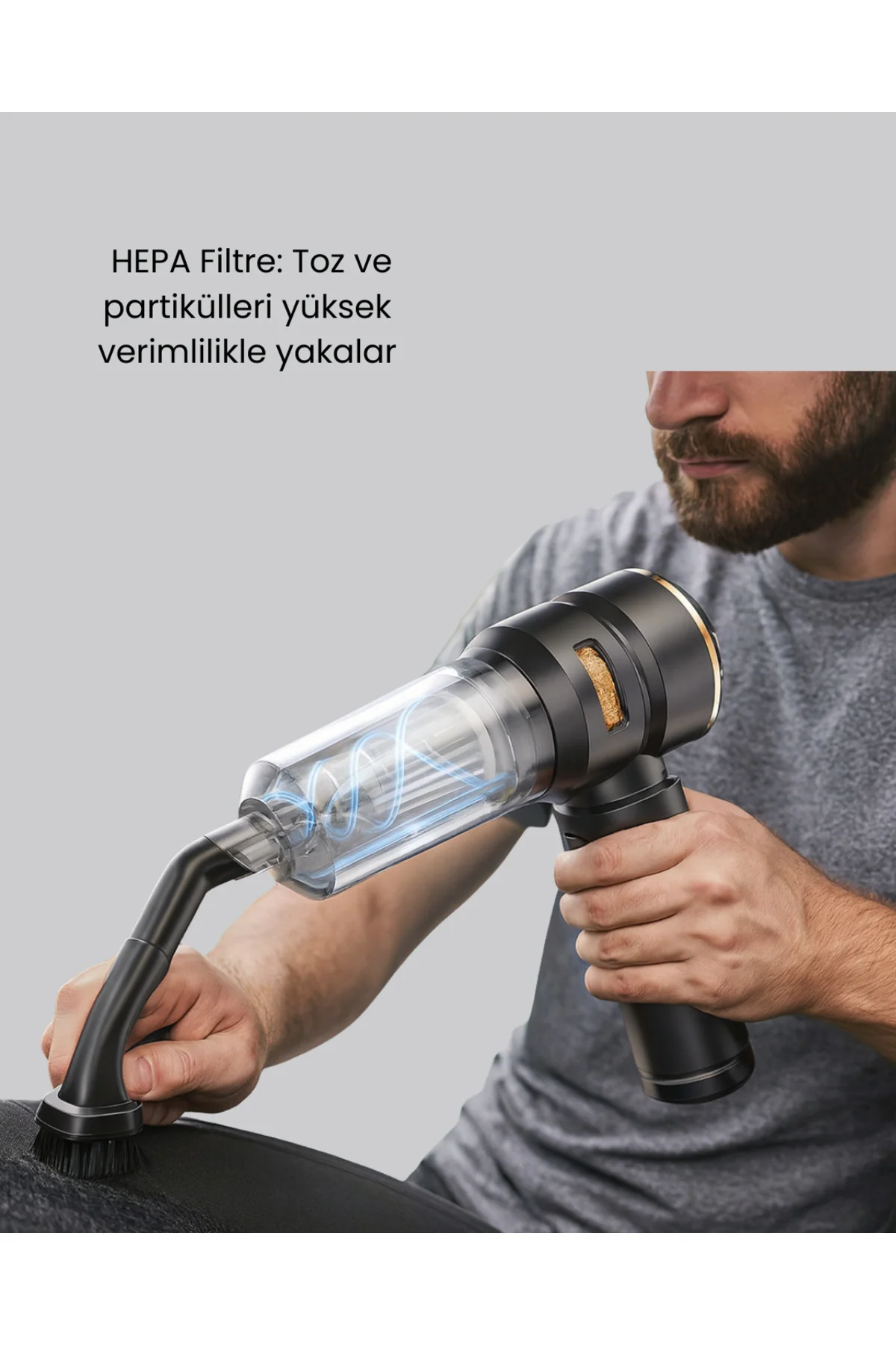 Araç İçi Derinlemesine Temizlik İçin Kompakt ve Ergonomik El Süpü