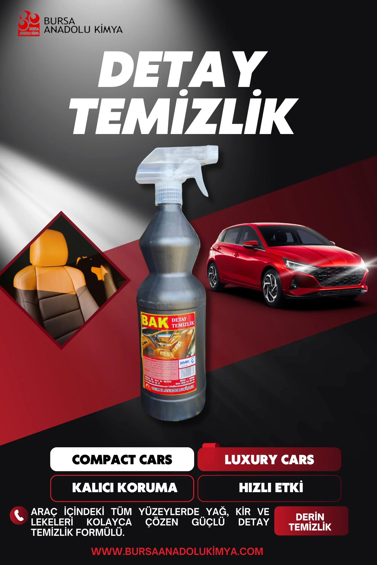 Araç İçi Detaylı Temizlik Sıvısı (Pro) 1 L – Koltuk, Döşeme, Torpido & Plastik Panel Temizleyici Araç İçi Detaylı Temizlik Sıvısı (Pro) 1 L – Koltuk, Döşeme, Torpido & Plastik Panel Temizleyici