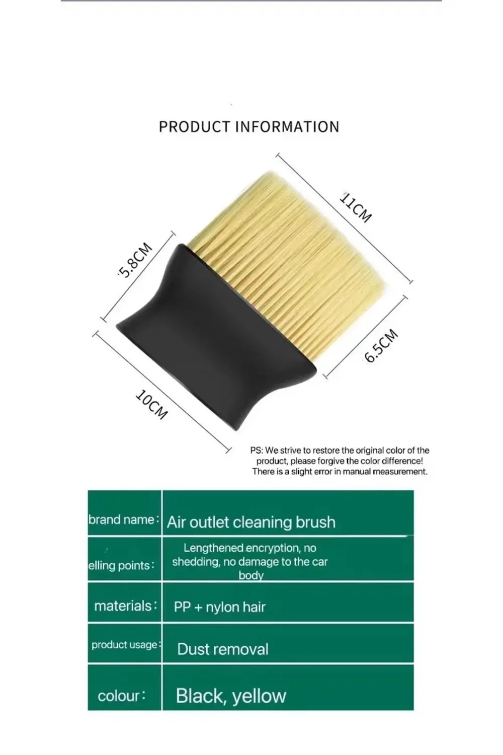 Araç İçi Detaylı Temizlik Fırçası Oto Araba Klima Havalandırma Pr