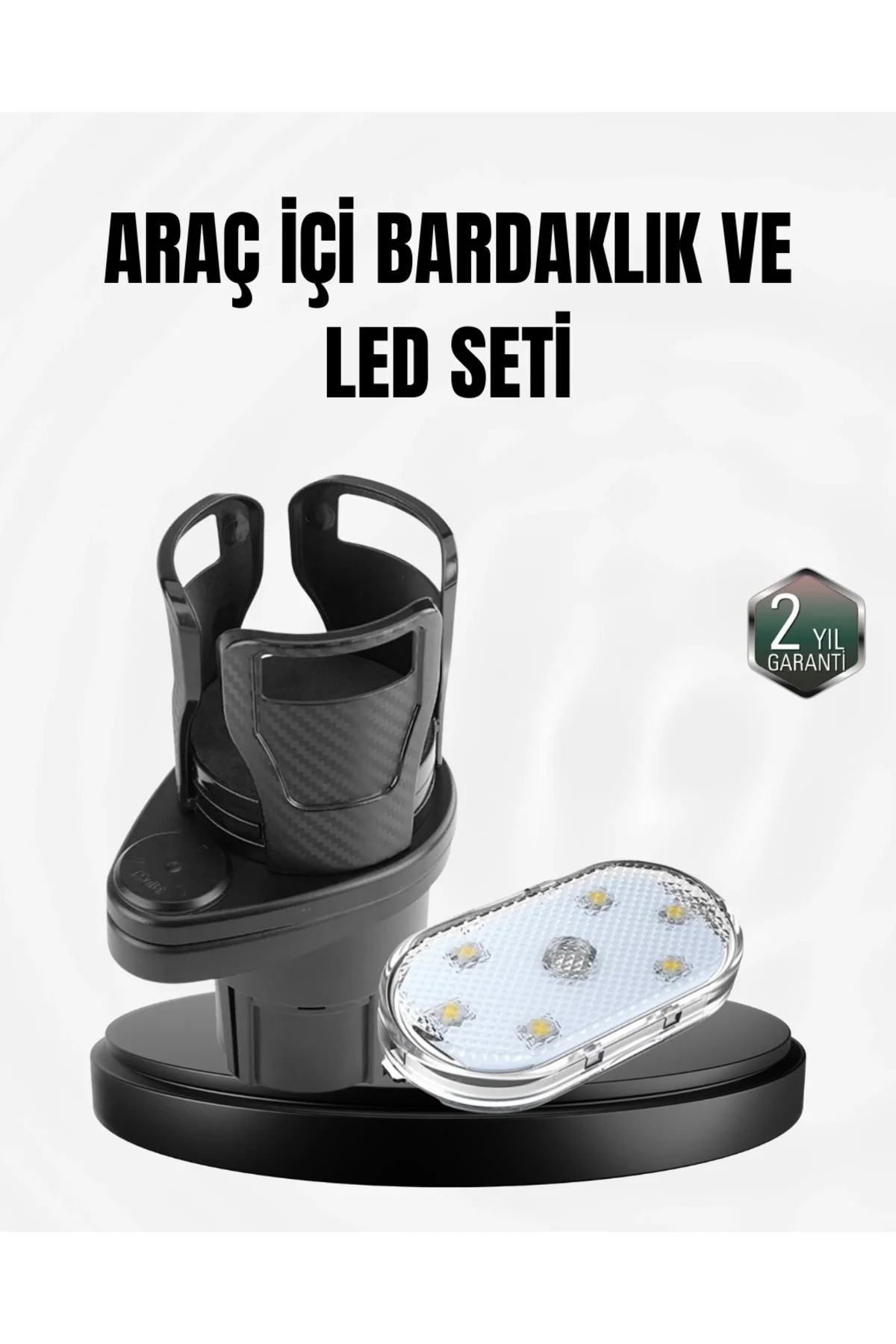 Araç İçi Düzen ve Ambiyans Seti Çift Bardak Tutucu + LED Işık Araç İçi Düzen ve Ambiyans Seti Çift Bardak Tutucu + LED Işık