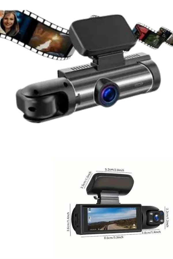 Araç İçi Full HD Kamera Ön ve Arka Kamera 1296P Şarj Edilebilir