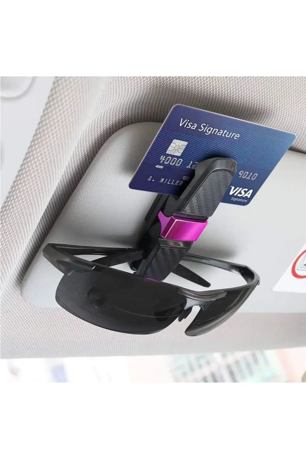 Araç İçi Güneşliğe Takılan 2'Li Gözlük,Kart,Para Takmalık Aparat