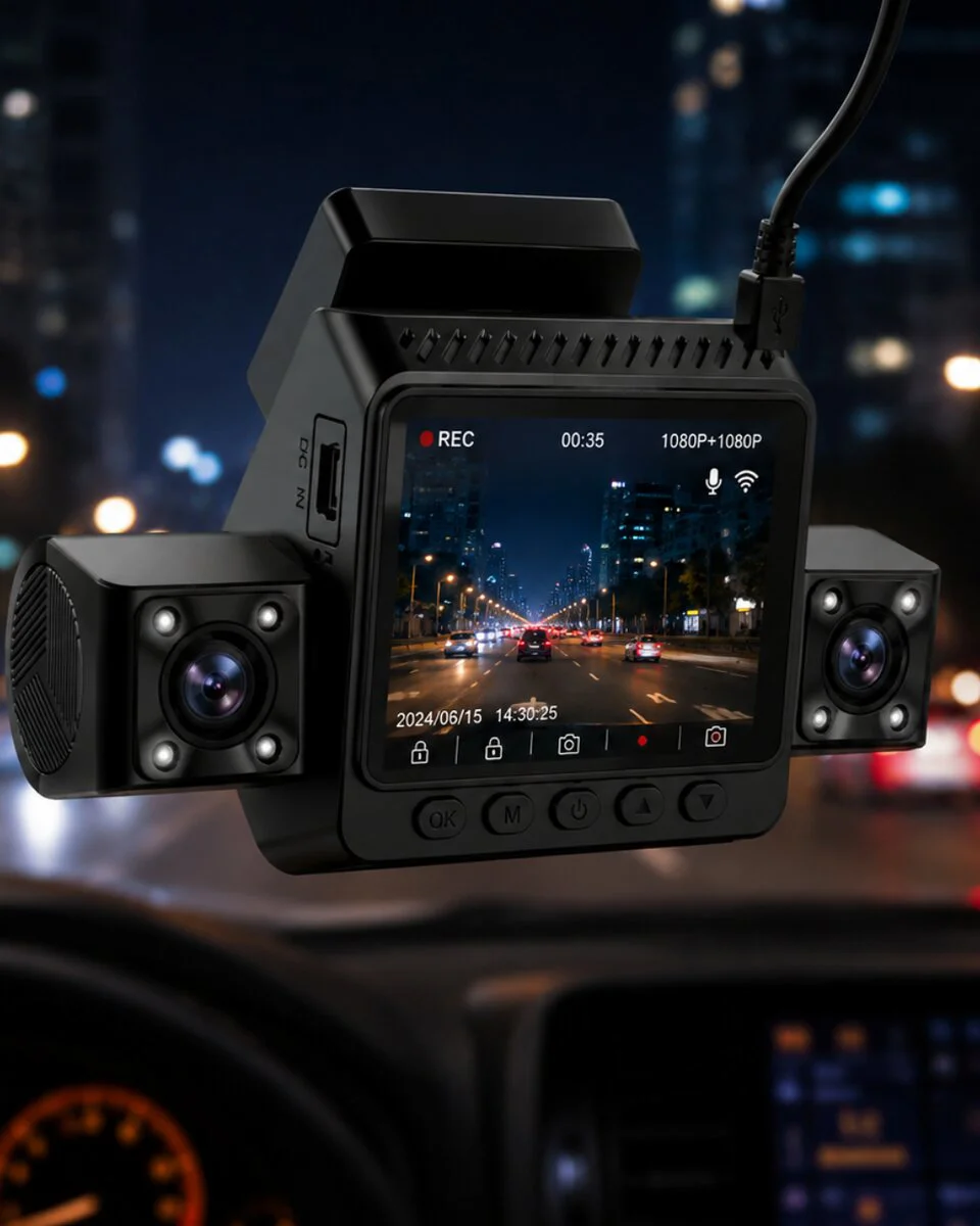 Araç İçi Güvenlik Kamerası 4 Lensli Full HD Kayıt Destekli Sistem