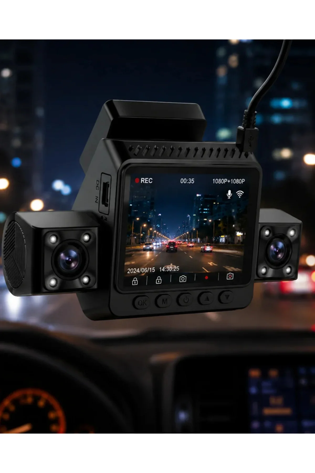 Araç İçi Güvenlik Kamerası 4 Lensli Full HD Kayıt Destekli Sistem Araç İçi Güvenlik Kamerası 4 Lensli Full HD Kayıt Destekli Sistem