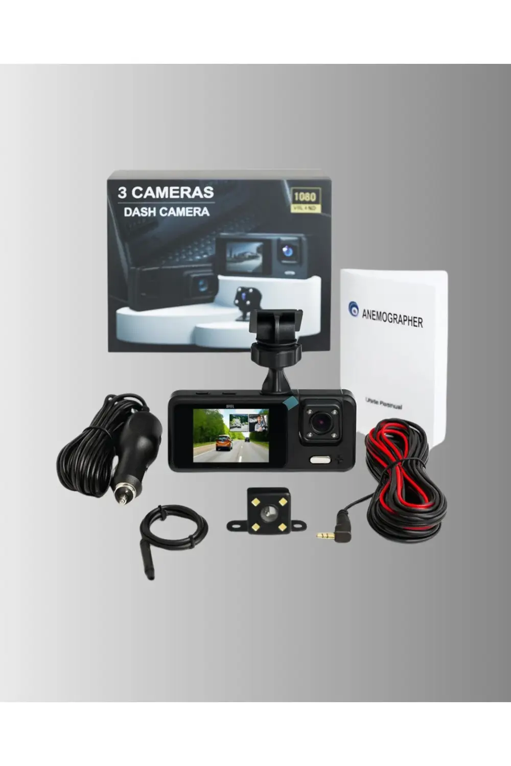 Araç İçi Güvenlik Kamerası | 3 Kanallı, 24 Saat Park Kaydı Destek
