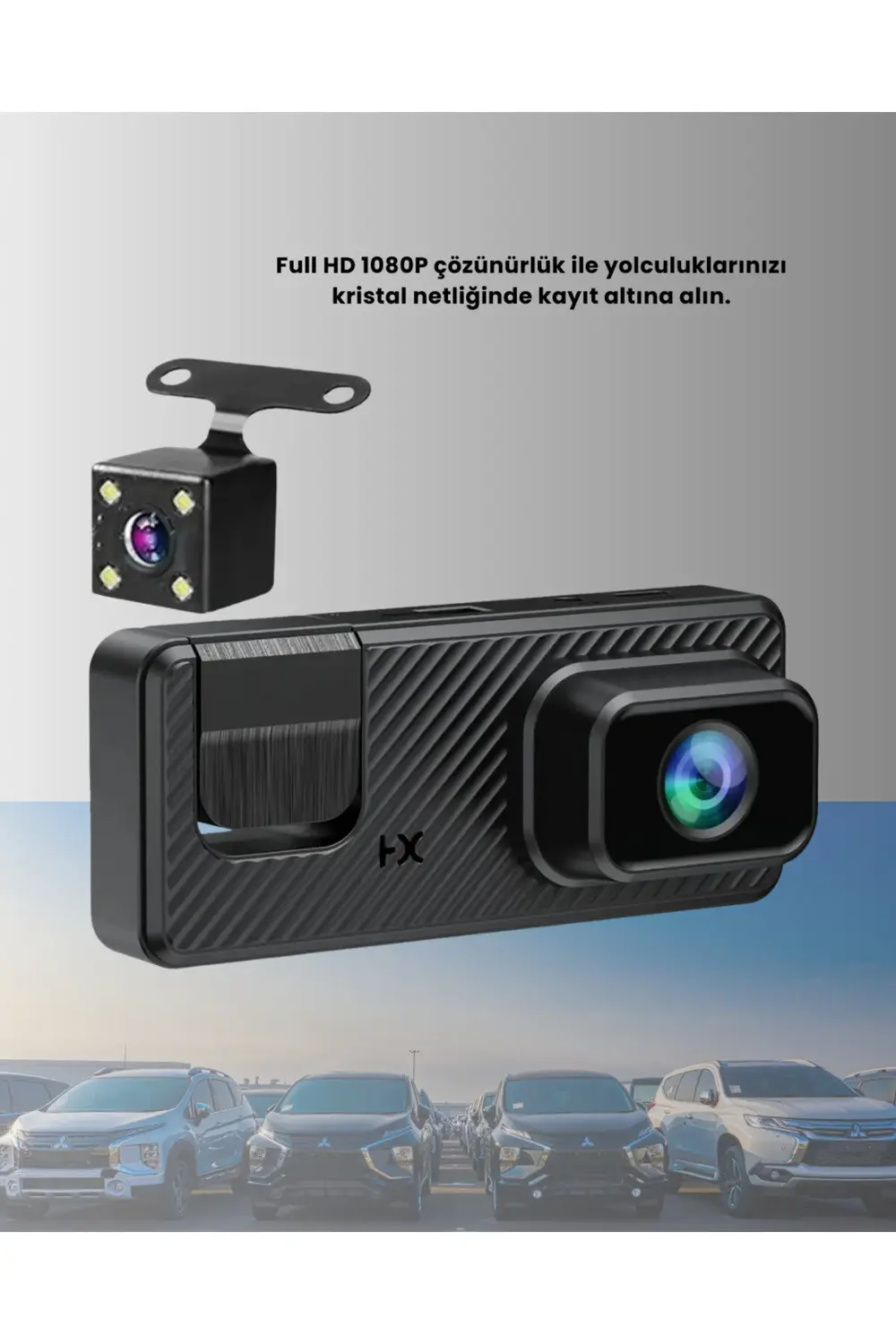 Araç İçi Güvenlik Kamerası | 3 Kanallı, 24 Saat Park Kaydı Destek