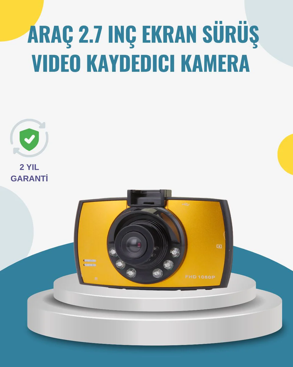 Araç İçi HD DVR Kamera: G-Sensor ve Hareket Algılama ile Sürüş Güvenliğiniz