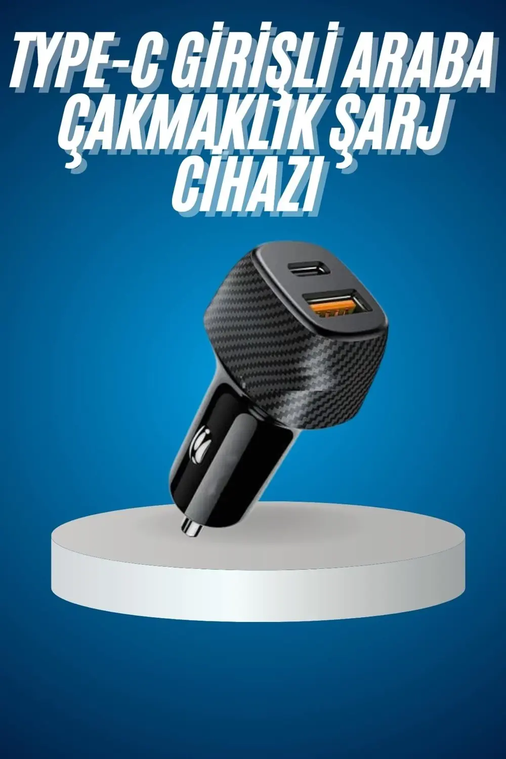 Araç İçi Hızlı Şarj Soketi 38W Oto Çakmaklık Type-C Araba Çakmakl