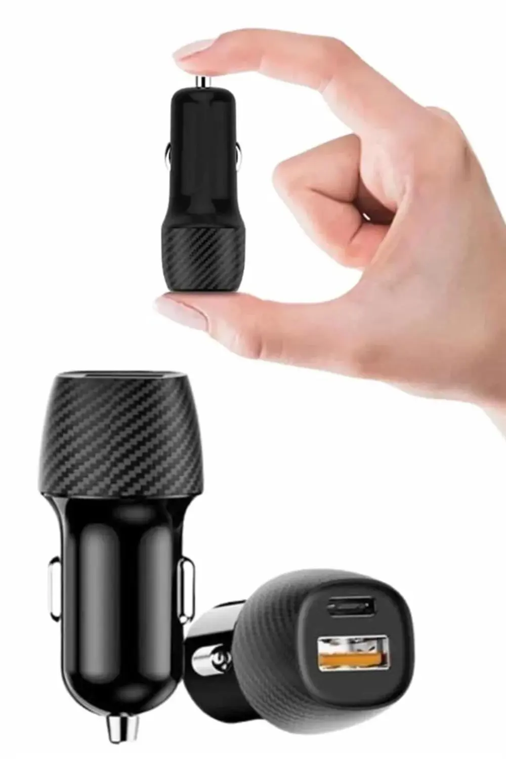 Araç İçi Hızlı Şarj Soketi 38W Oto Çakmaklık Type-C Araba Çakmakl