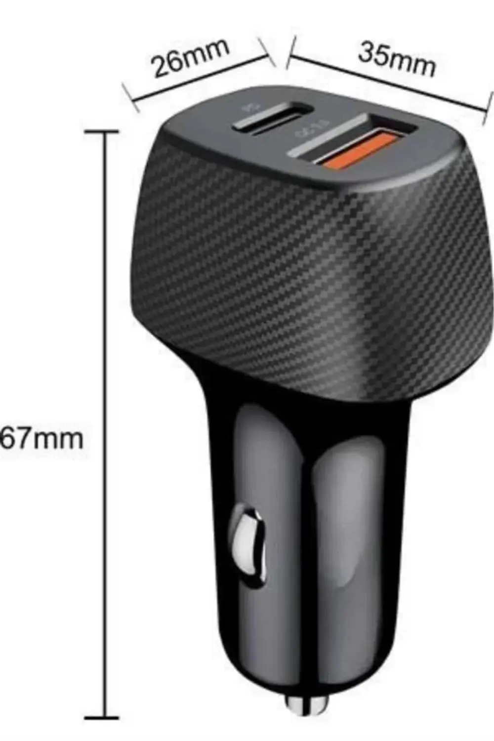 Araç İçi Hızlı Şarj Soketi 38W Oto Çakmaklık Type-C Araba Çakmakl