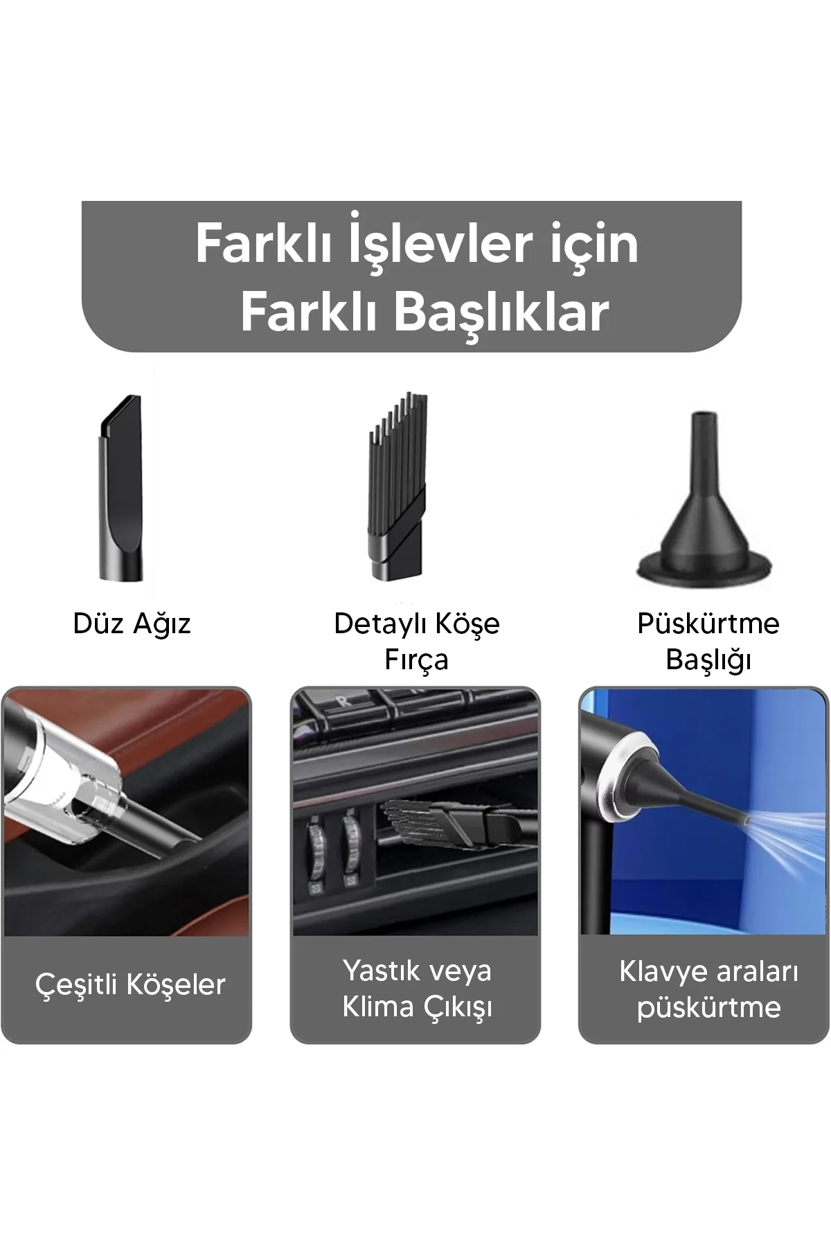 Araç İçi Kablosuz Mini El Süpürgesi
