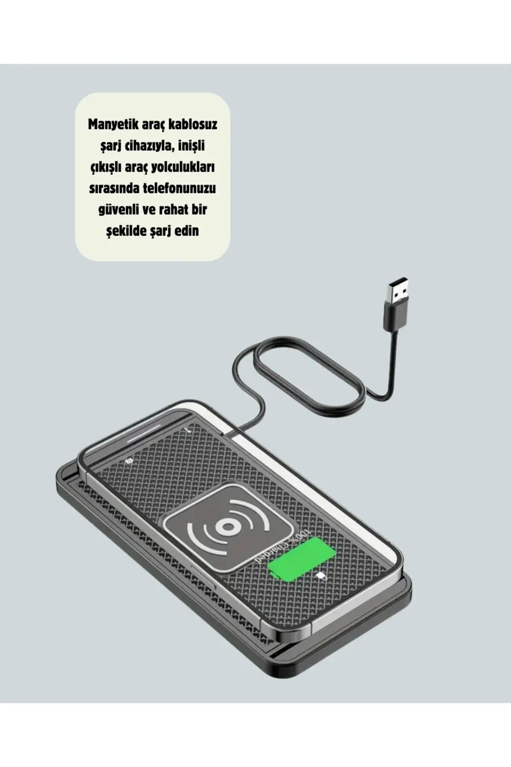 Araç İçi Kablosuz Şarj Pedi – Manyetik Güçlü Tutuş, Hızlı Şarj Öz