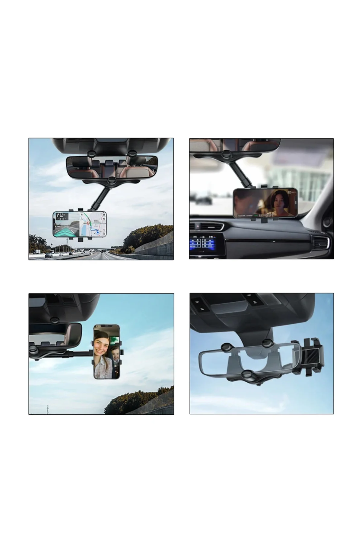 Araç içi kaliteli Dikiz aynası Telefon Tutucu Pratik Uzanabilen Ayarlanabilir 360°Derece Dönebilen Car Holder Araç içi kaliteli Dikiz aynası Telefon Tutucu Pratik Uzanabilen Ayarlanabilir 360°Derece Dönebilen Car Holder
