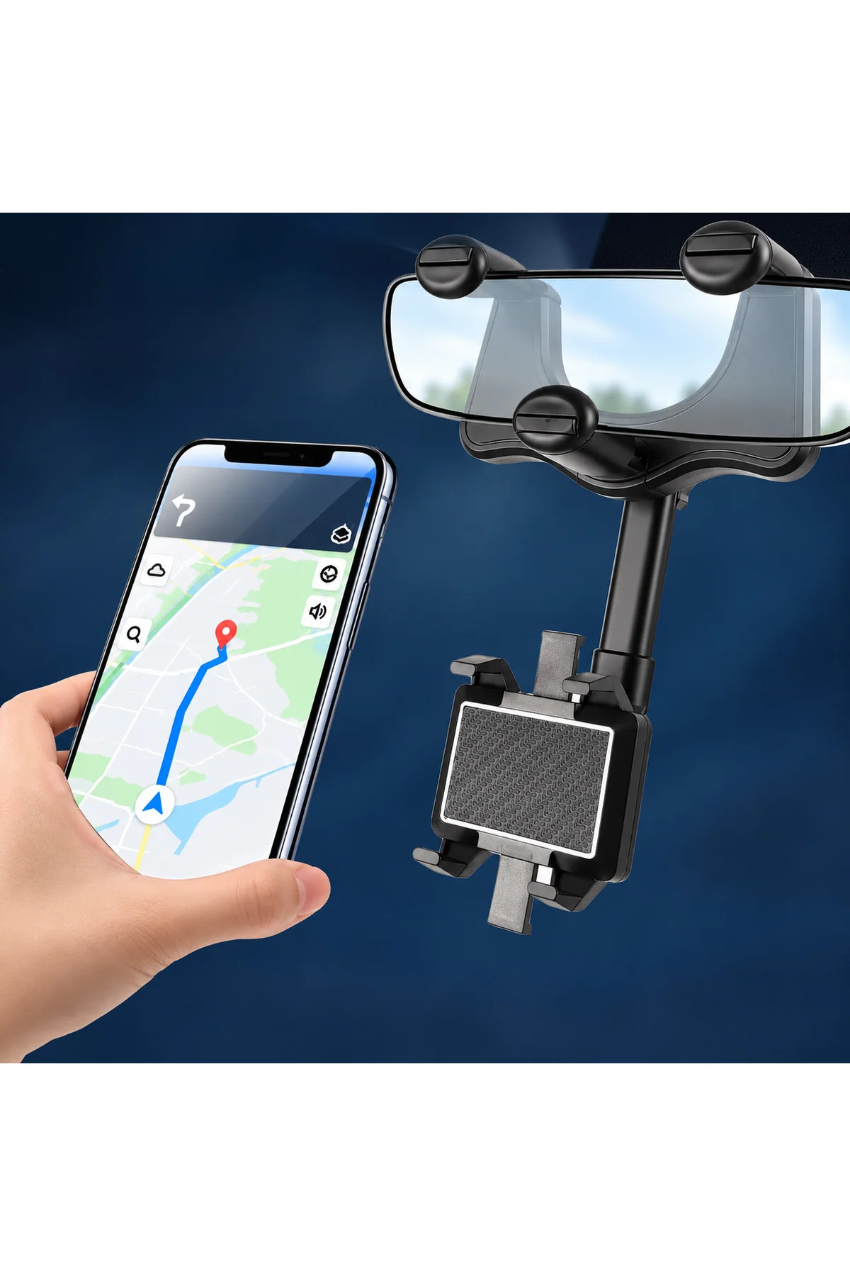 Araç içi kaliteli Dikiz aynası Telefon Tutucu Pratik Uzanabilen Ayarlanabilir 360°Derece Dönebilen Car Holder Araç içi kaliteli Dikiz aynası Telefon Tutucu Pratik Uzanabilen Ayarlanabilir 360°Derece Dönebilen Car Holder