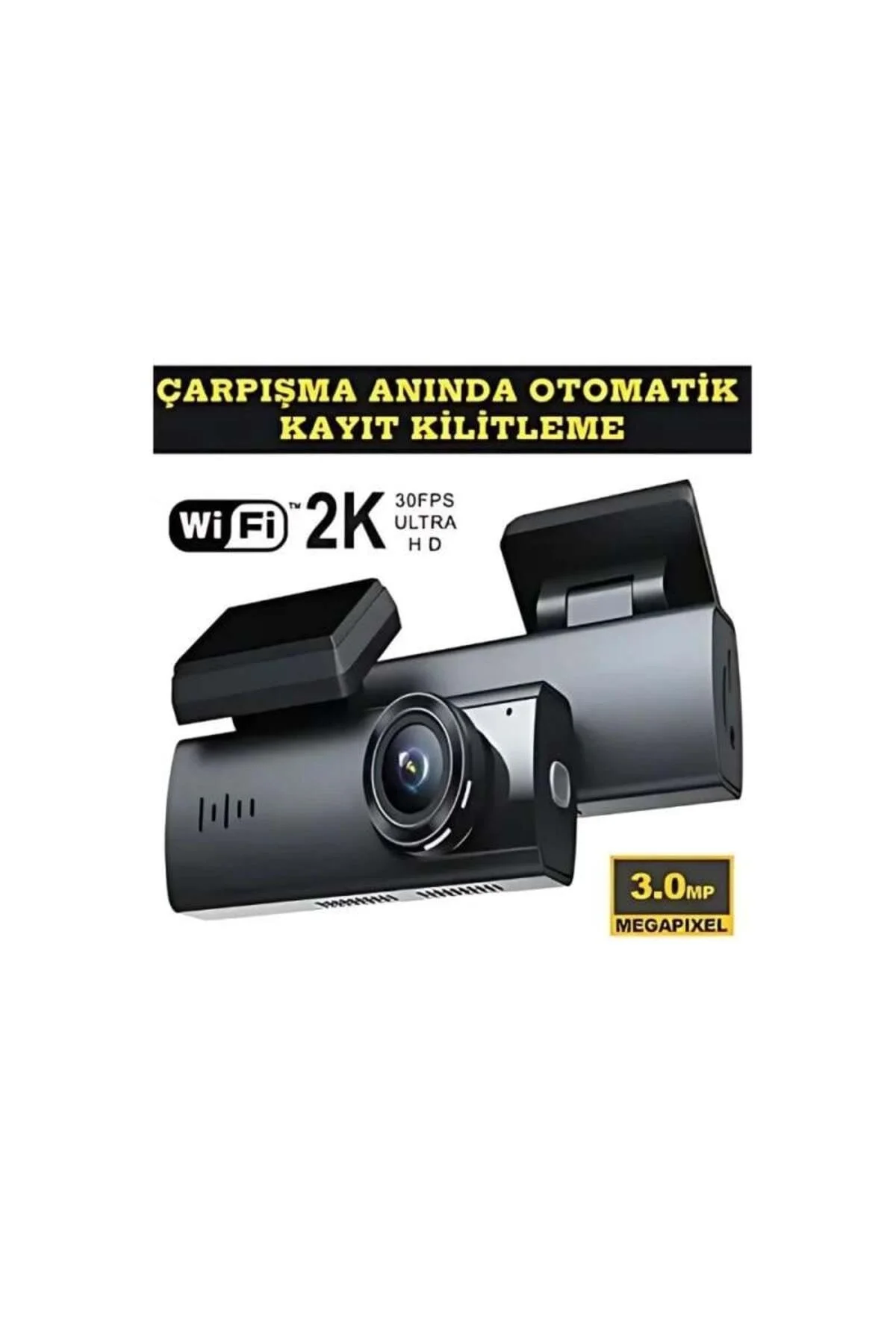 Araç içi kamera 1080P çözünürlük 1.2 inç ekran WiFi destekli gece görüşlü lityum-iyon