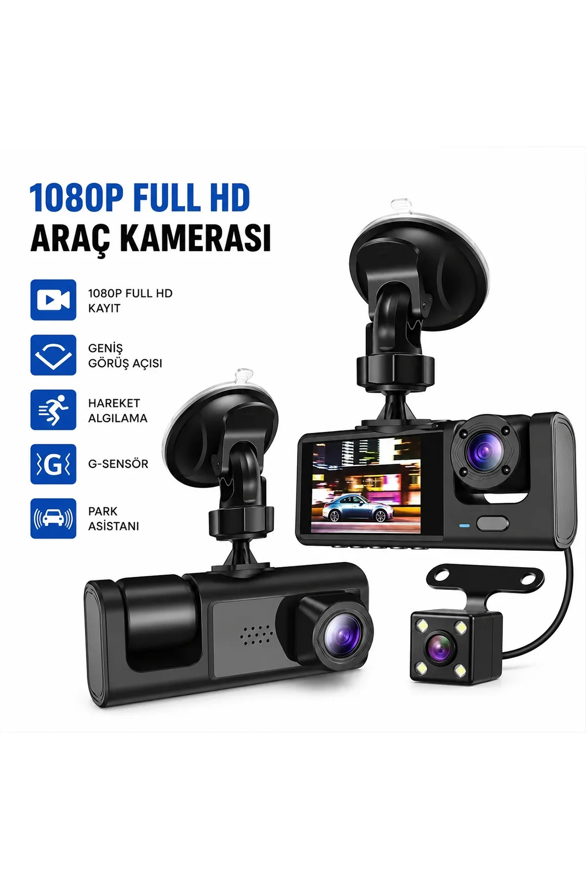 Araç İçi Kamera Full HD 1080P Park Sensörlü Hareket Algılama Araç İçi Kamera Full HD 1080P Park Sensörlü Hareket Algılama