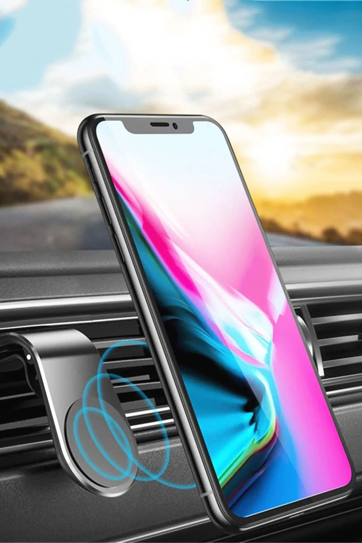 Nice Shop Araç İçi Manyetik Miknatisli Telefon Tutucu Oto Klima Araba Tutacaği Tüm Telefonlara Uygun
