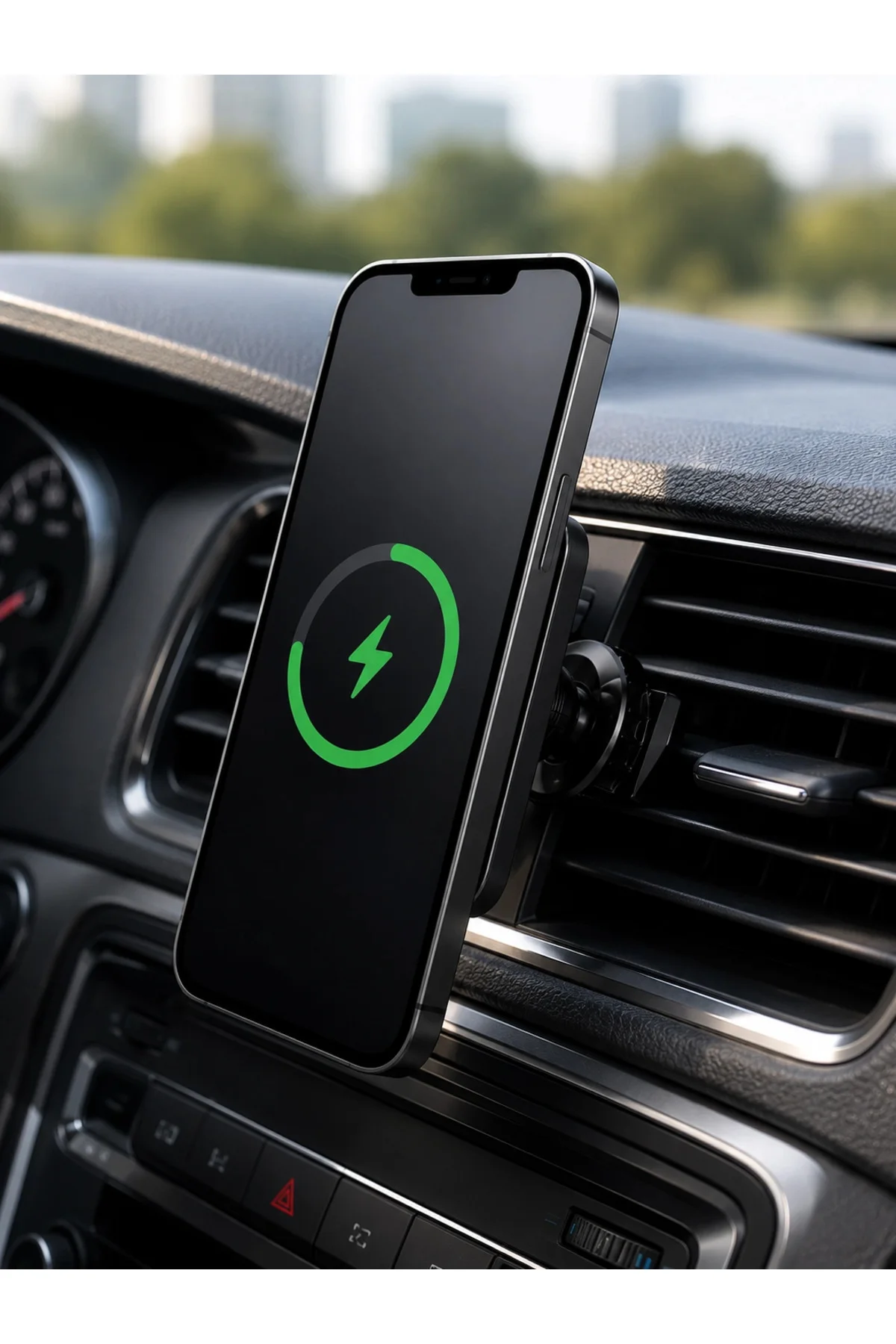 Araç İçi Manyetik Telefon Tutucu Ve 15w Kablosuz Hızlı Şarj Cihazı - Görsel 3