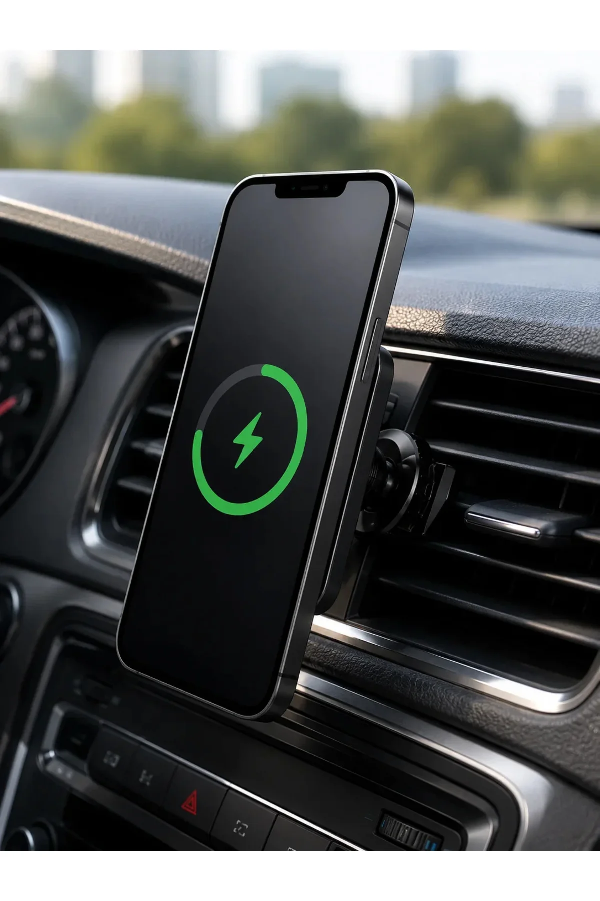 Araç İçi Manyetik Telefon Tutucu ve 15W Kablosuz Hızlı Şarj Cihazı
