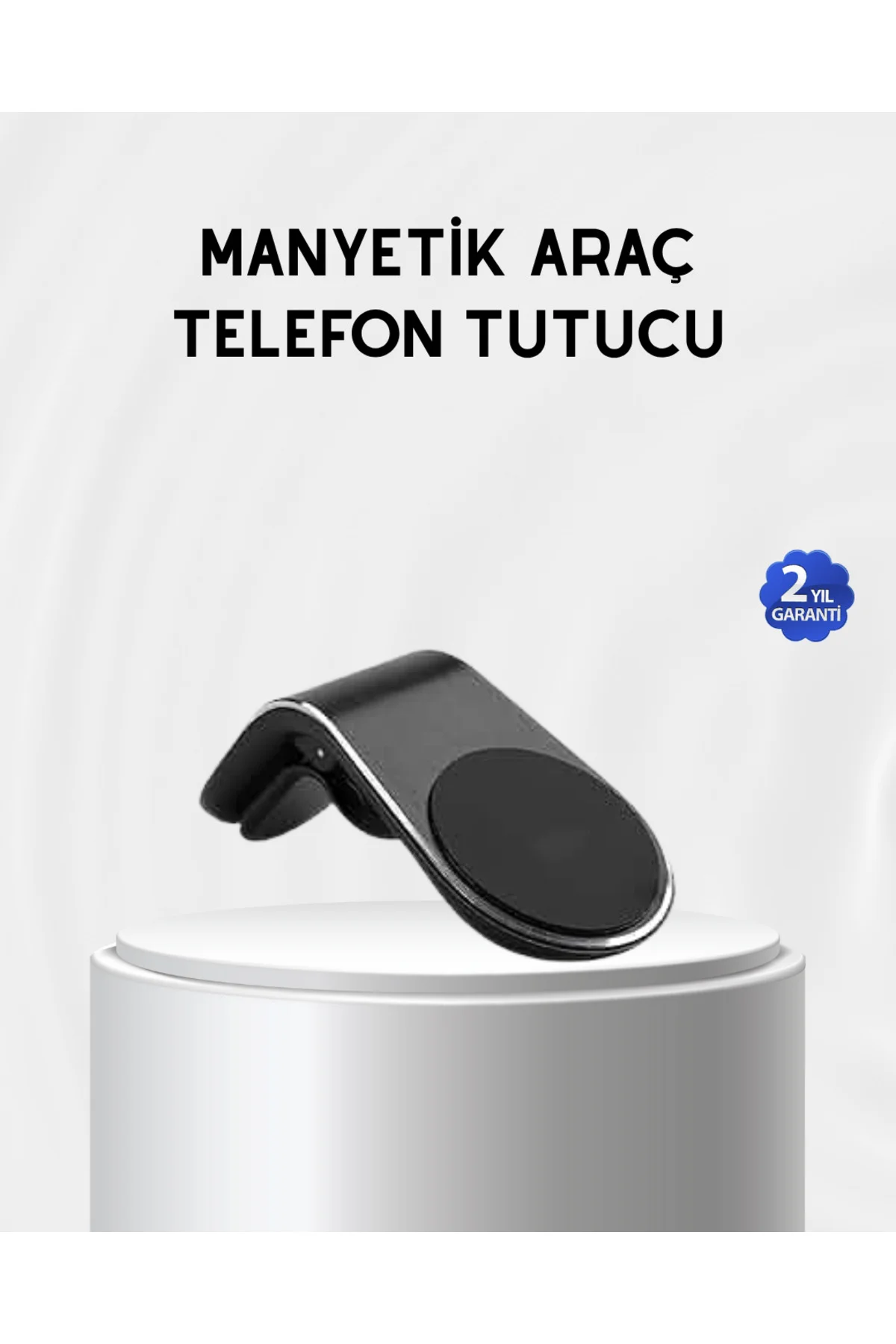 Araç İçi Manyetik Telefon Tutucu Güçlü Klipsli ve 360 Derece Ayar