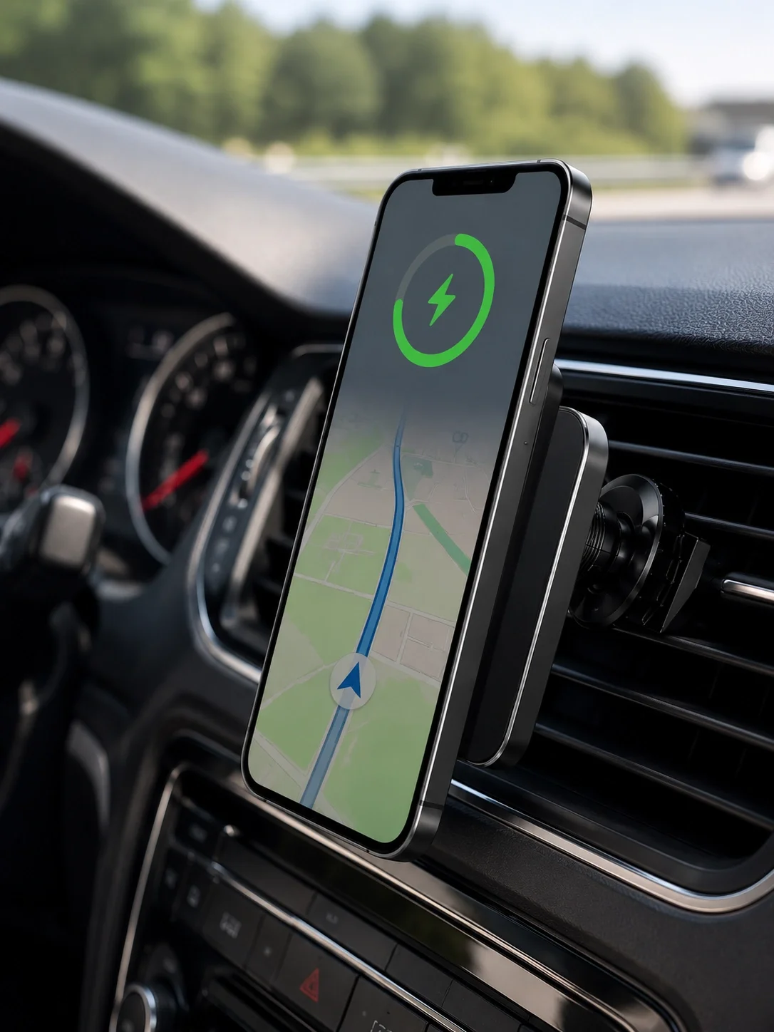 Araç İçi Manyetik Telefon Tutucu ve 15W Kablosuz Hızlı Şarj Cihaz