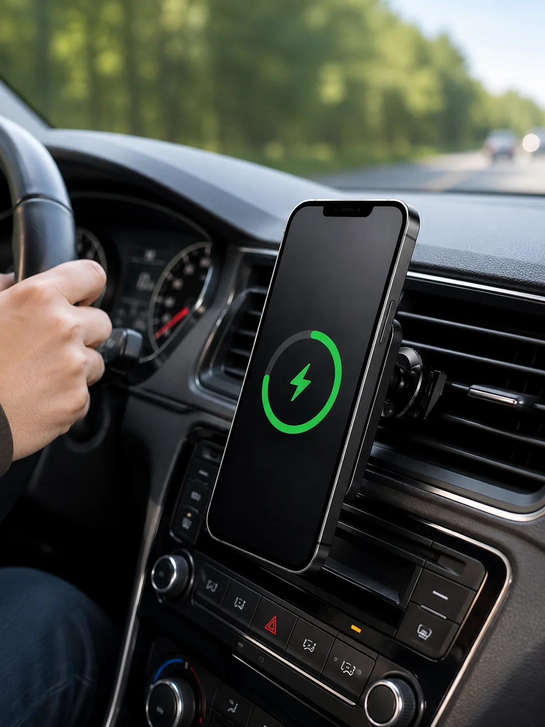 Araç İçi Manyetik Telefon Tutucu ve 15W Kablosuz Hızlı Şarj Cihaz