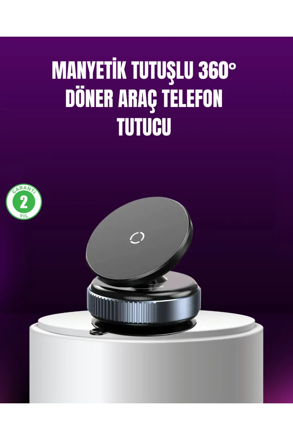 Araç İçi Manyetik Telefon Tutucu 360° Döner Vakumlu Stand