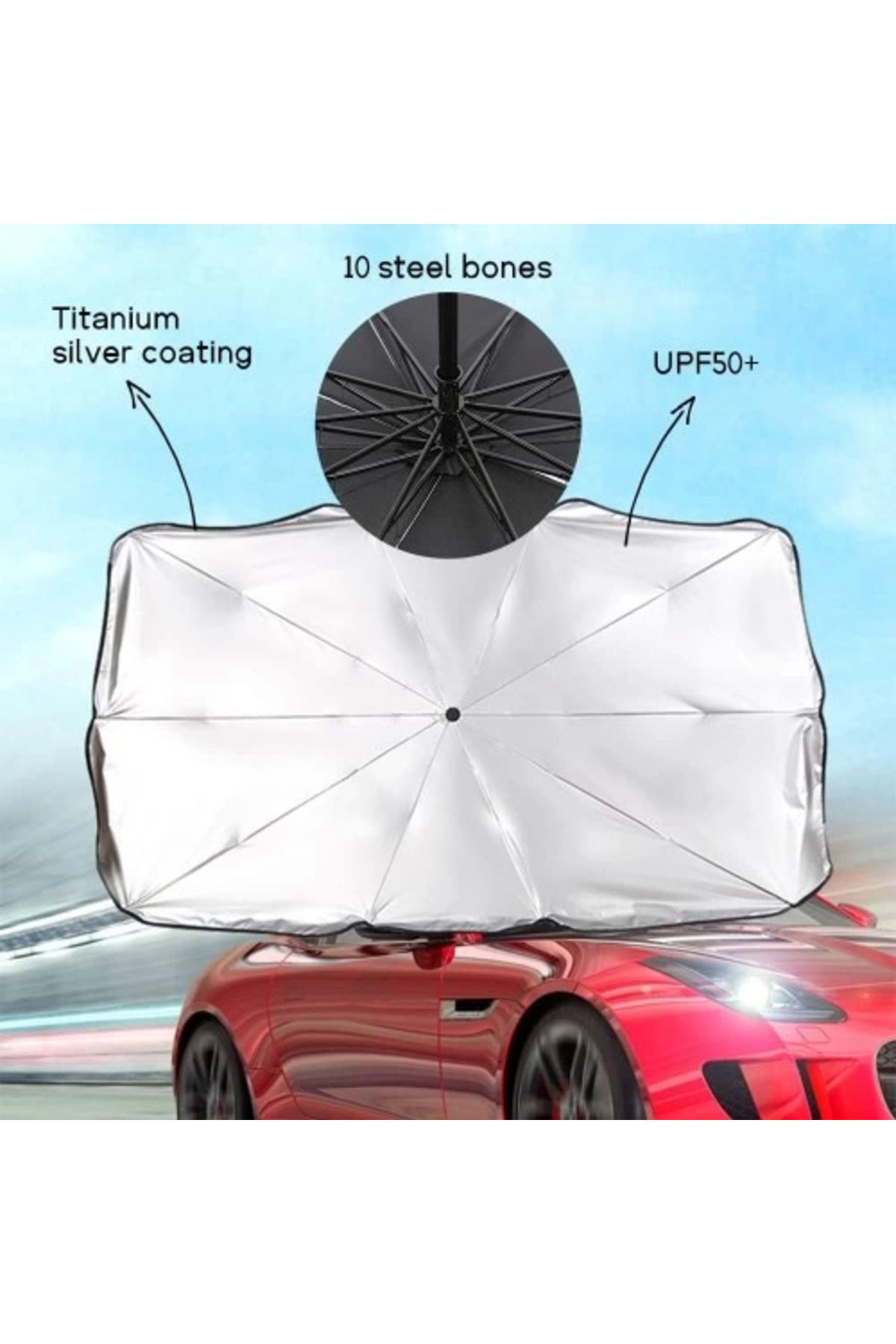 Yusuftex Araç İçi Ön Cam Şemsiye Güneşlik