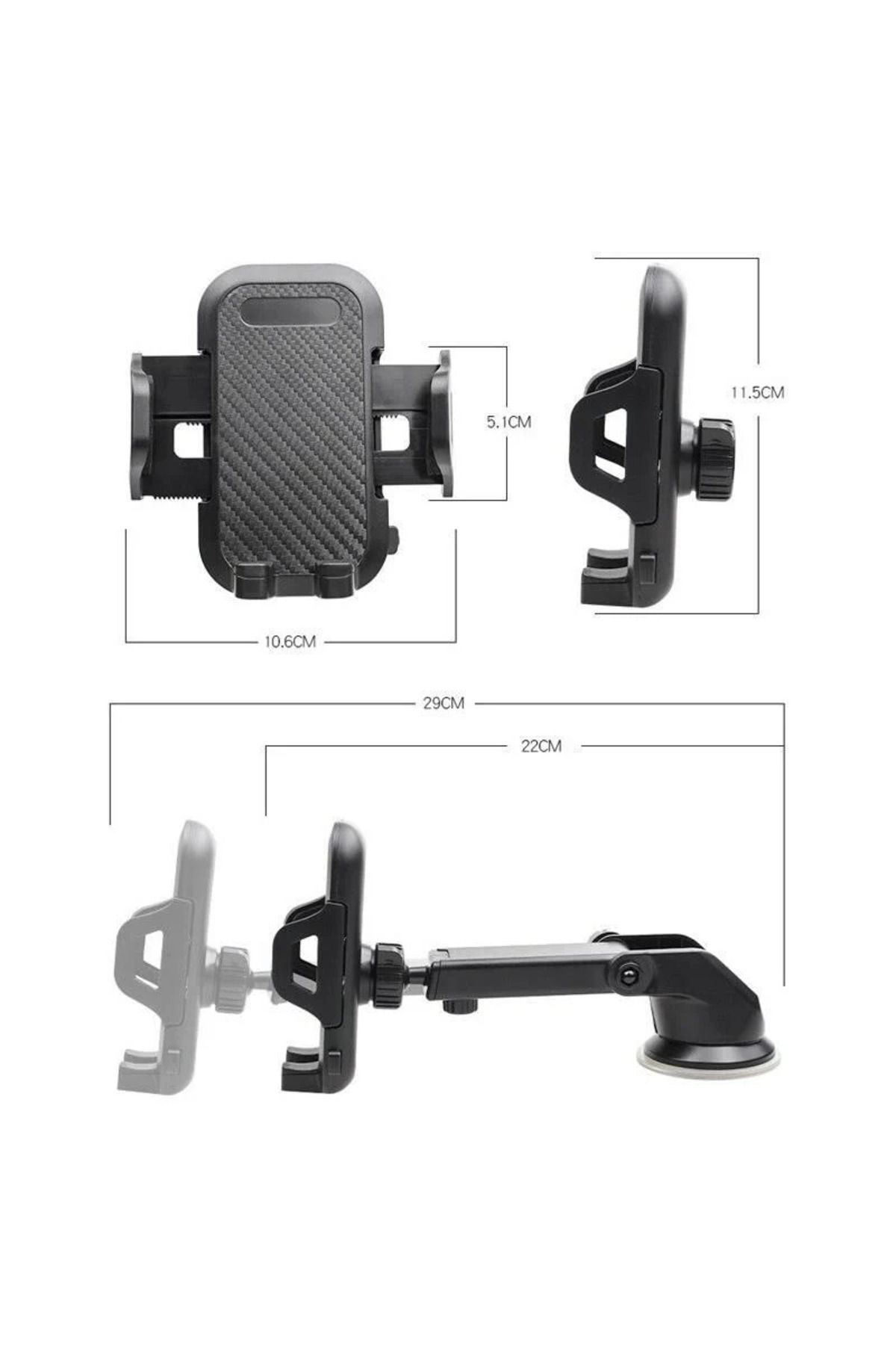 Nice Shop Araç İçi Otomatik Telefon Tutucu Cam Ve Torpido İçin