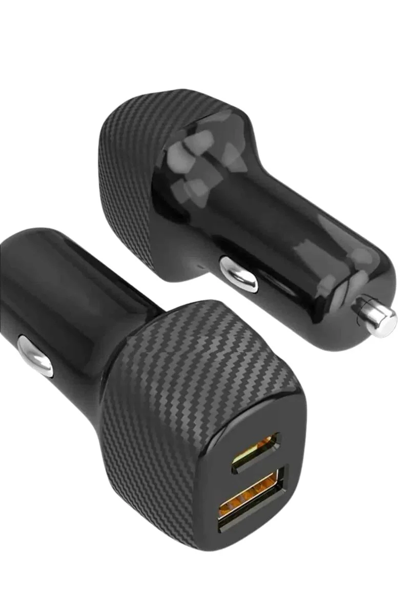 Araç İçi Şarj Cihazı 38W Power Delivery Type-C ve USB Çift Port - Ultra Hızlı Araç Şarjı